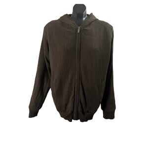 Marc Ecko Cut & Sew Brown Zip-Up Hoodie | Plush Lined | 22x27 Size L
